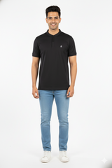 Black Half Sleeves T-Shirt for Men – Soft Sinker Fabric | Comfortable Daily Wear | CODE 15010