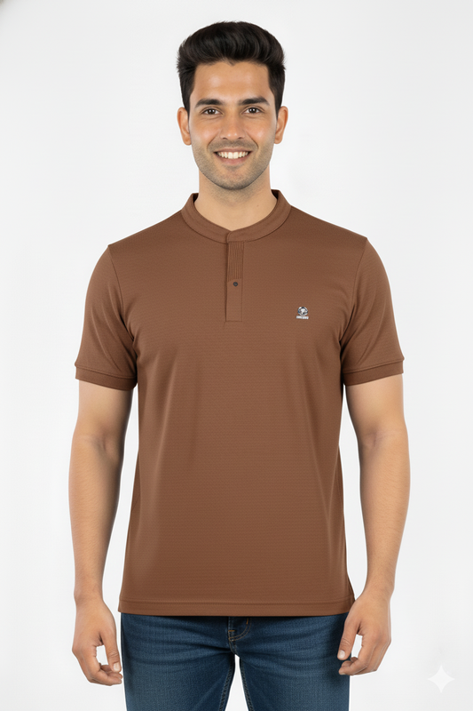Brown Half Sleeves T-Shirt for Men – Soft Sinker Fabric | Comfortable Daily Wear 15010