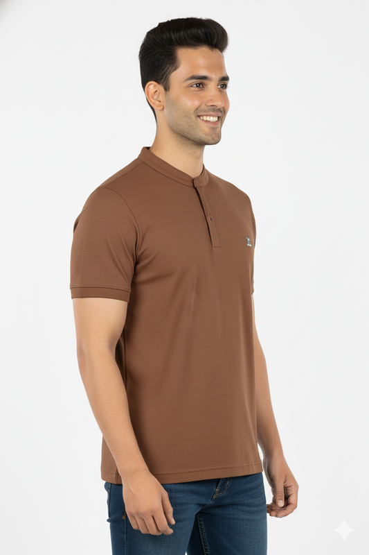 Brown Half Sleeves T-Shirt for Men – Soft Sinker Fabric | Comfortable Daily Wear 15010