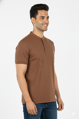 Brown Half Sleeves T-Shirt for Men – Soft Sinker Fabric | Comfortable Daily Wear 15010