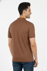 Brown Half Sleeves T-Shirt for Men – Soft Sinker Fabric | Comfortable Daily Wear 15010