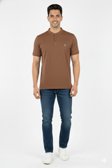 Brown Half Sleeves T-Shirt for Men – Soft Sinker Fabric | Comfortable Daily Wear 15010