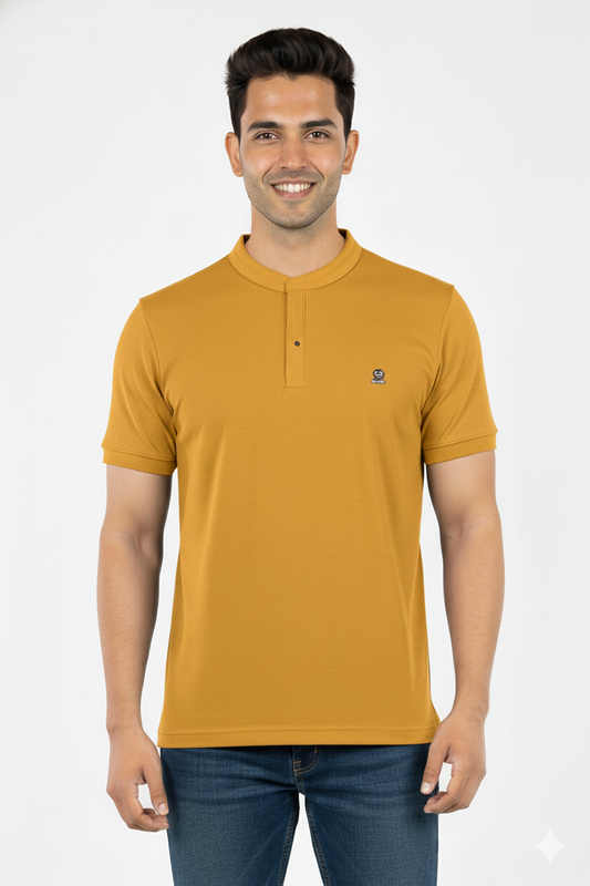 Mustard Half Sleeves T-Shirt for Men – Soft Sinker Fabric | Comfortable Daily Wear |CODE 15010