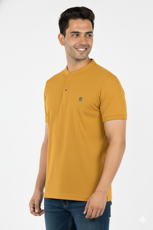 Mustard Half Sleeves T-Shirt for Men – Soft Sinker Fabric | Comfortable Daily Wear |CODE 15010