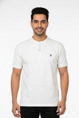 White Half Sleeves T-Shirt for Men – Soft Sinker Fabric | Comfortable Daily Wear 15010
