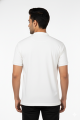 White Half Sleeves T-Shirt for Men – Soft Sinker Fabric | Comfortable Daily Wear 15010
