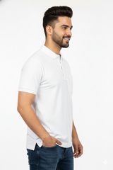 White T-Shirt for Men – Half Sleeves | Sinker Fabric, Daily Wear