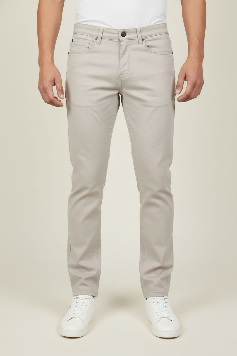 Men Cream Jeans - Comfortable Stretch Pant AT-JEANS 251184054