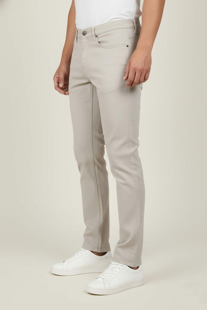 Men Cream Jeans - Comfortable Stretch Pant AT-JEANS 251184054