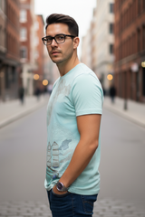 Men Printed Mint Green T-Shirt - Nautical Graphic |261040666