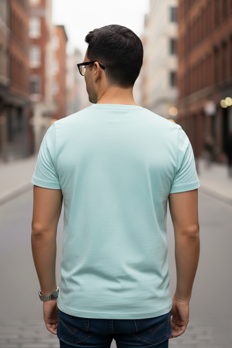 Men Printed Mint Green T-Shirt - Nautical Graphic |261040666