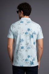 Men Print Polo - Firozi Summer Vacation T-Shirt 261040618