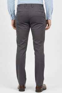 Men Plain Dark Grey Chinos | Slim & Regular Fit Pants 261004775