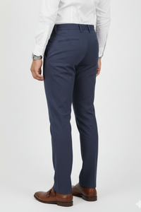 Men Plain Navy Blue Chinos | Slim & Regular Fit Pants 261004775