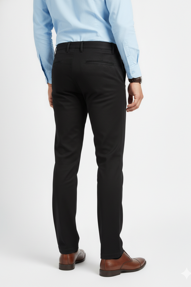 Men Plain Black Chinos | Slim & Regular Fit Pants 261004775