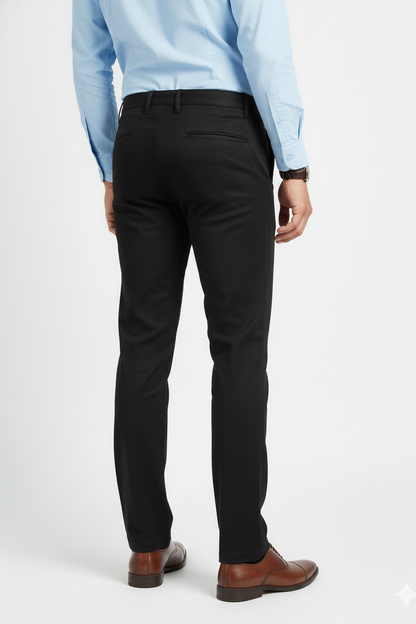 Men Plain Black Chinos | Slim & Regular Fit Pants 261004775