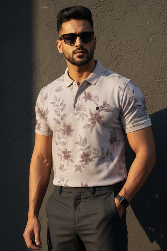 Men Print Polo - Onion Summer Vacation T-Shirt 261040618