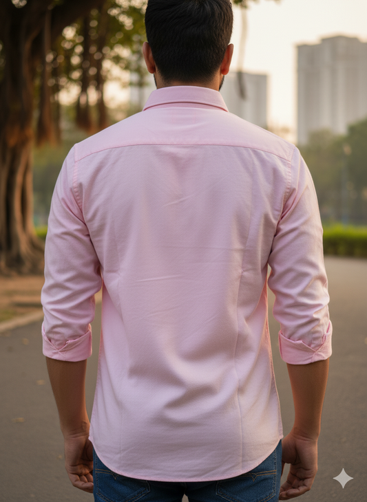 Solid Color Casual Shirts for Men |Pink