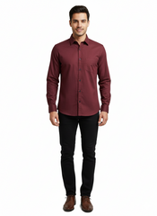 Solid Color Casual Shirts for Men |Wine