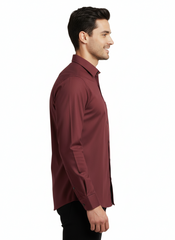 Solid Color Casual Shirts for Men |Wine