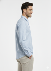Striped Color Casual Shirts for Men | Skyblue