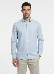 Striped Color Casual Shirts for Men | Skyblue