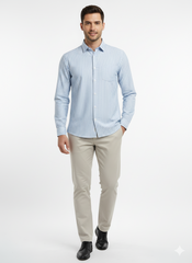 Striped Color Casual Shirts for Men | Skyblue