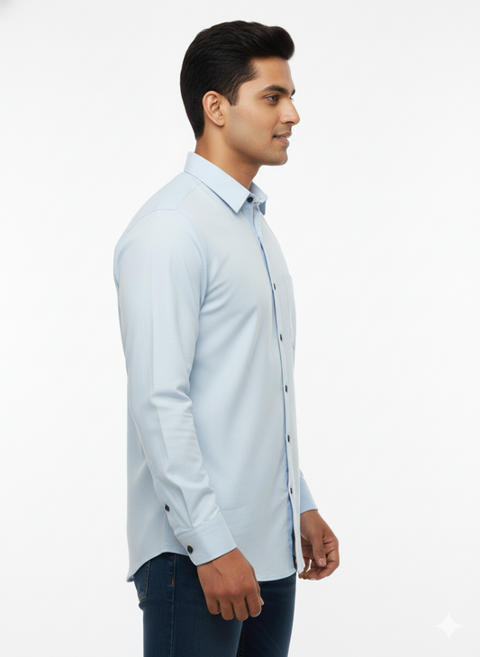 Solid Color Casual Shirts for Men |Skyblue
