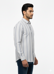 Striped Color Casual Shirts for Men | Grey