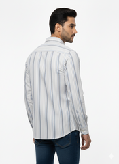 Striped Color Casual Shirts for Men | Grey