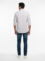Striped Color Casual Shirts for Men | Pink