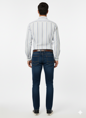 Striped Color Casual Shirts for Men | Skyblue