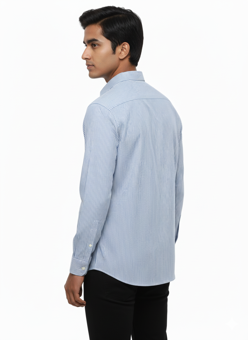 Striped Color Casual Shirts for Men | Blue 251091853