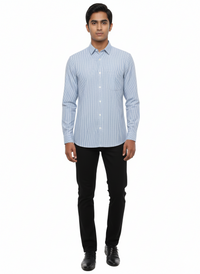 Striped Color Casual Shirts for Men | Blue 251091853