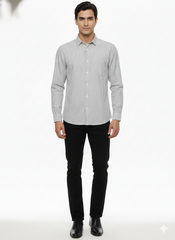 Striped Color Casual Shirts for Men | Grey