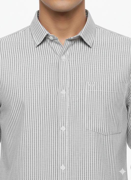 Striped Color Casual Shirts for Men | Grey