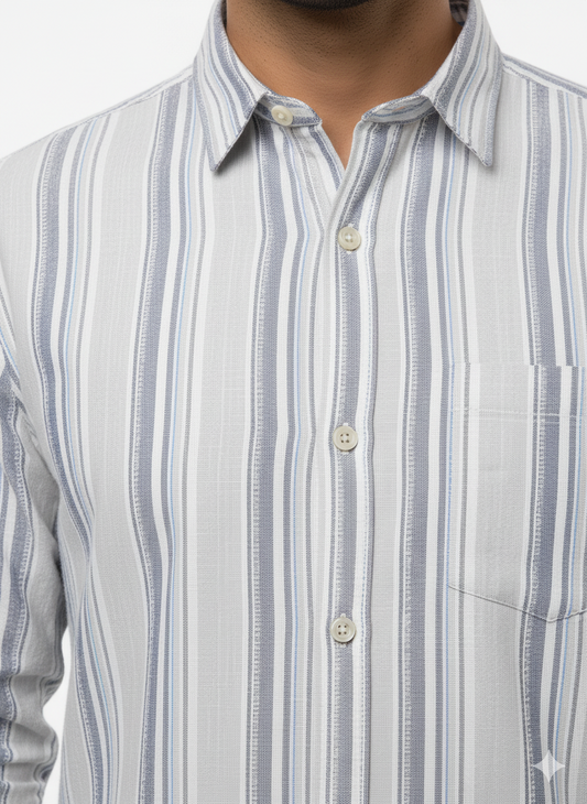 Striped Color Casual Shirts for Men | Grey