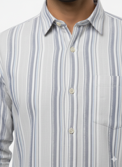 Striped Color Casual Shirts for Men | Grey