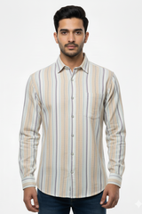 Striped Color Casual Shirts for Men | Cream