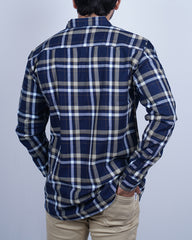 FAWN-BLUE COLOR CHECKS CASUAL SHIRT