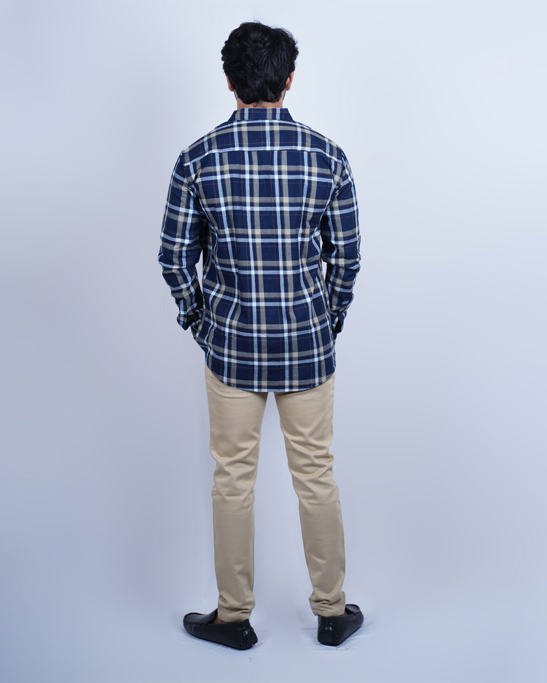 FAWN-BLUE COLOR CHECKS CASUAL SHIRT