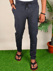 Mens  Black Colour Sulphur Plain Trackpant – Stylish & Comfortable