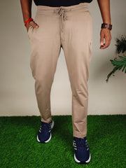 Solid Cream Trackpants for Men – Premium Quality & Lycra Fabric