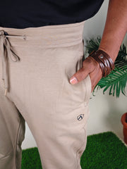 Solid Cream Trackpants for Men – Premium Quality & Lycra Fabric