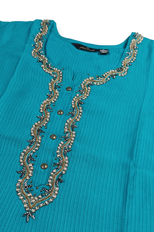 Rama Green Straight Cut Kurti for Women | Daily Wear 251140449