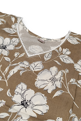 Ladies Floral Print Coord Set with| Brown colour-CR-251227693