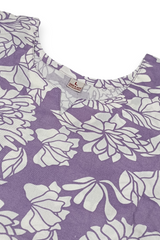 Lavender Floral Print Cotton Coord Set for Ladies-CR-251227889