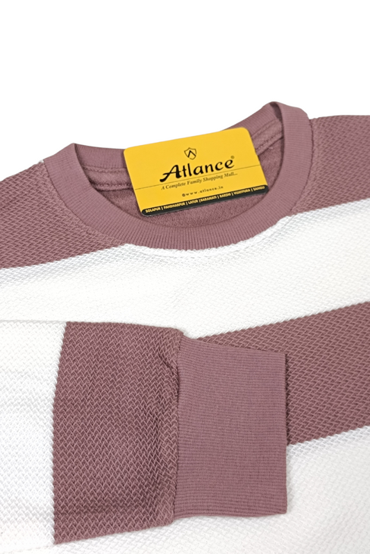 Men Onion-White Striped Crew neck T-Shirt 251124134