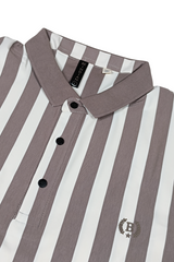 Men Striped Polo T-Shirt- Beige-White Slim Fit Polo 251181246