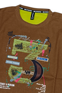 Men Khakhi Graphic Crewneck Sweatshirt ATL3063